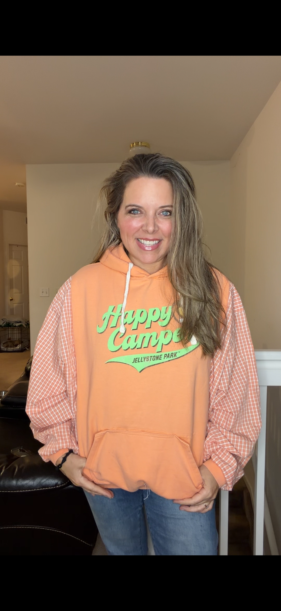 Upcycled Jellystone - women's medium/large midweight Sweatshirt with cotton sleeves