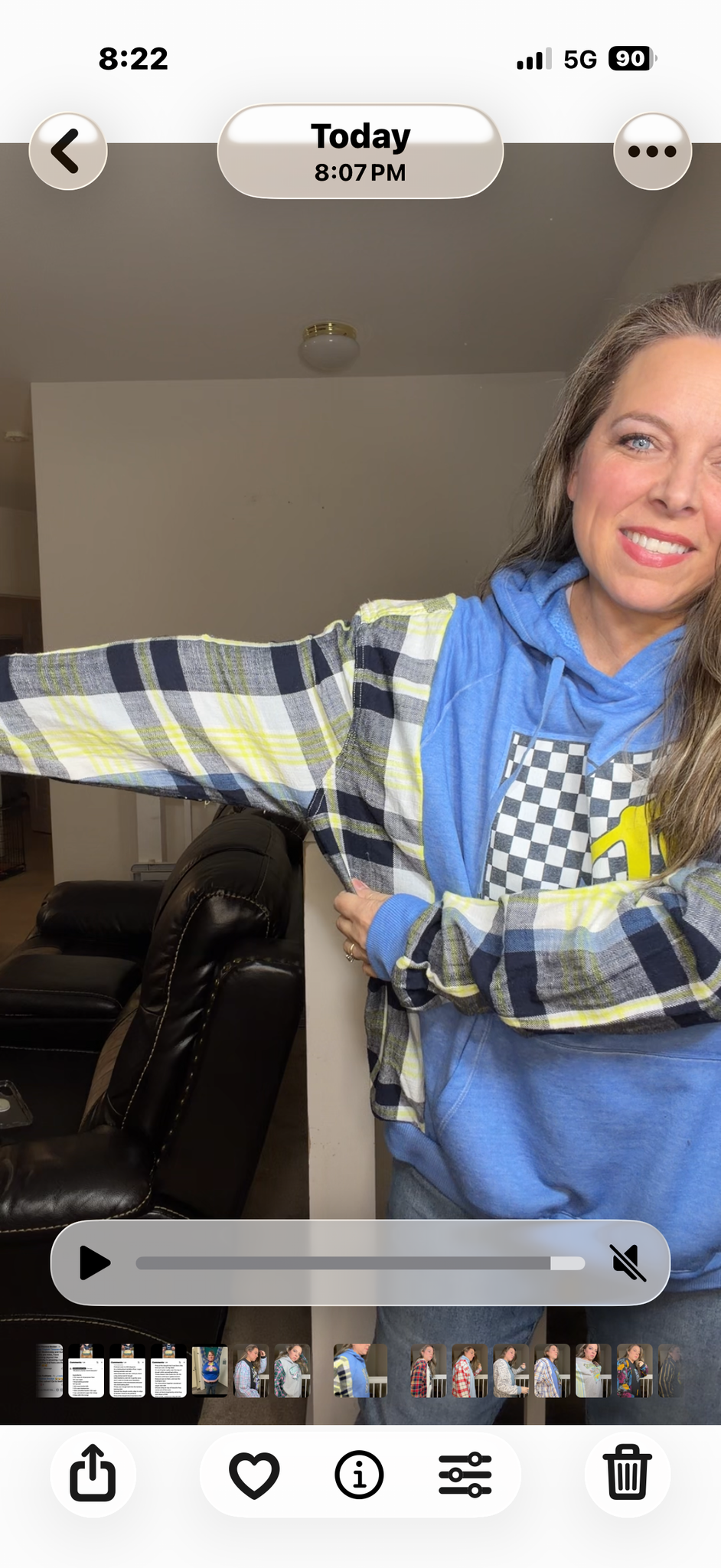 Upcycled MTV - women's 2X midweight sweatshirt with flannel sleeves