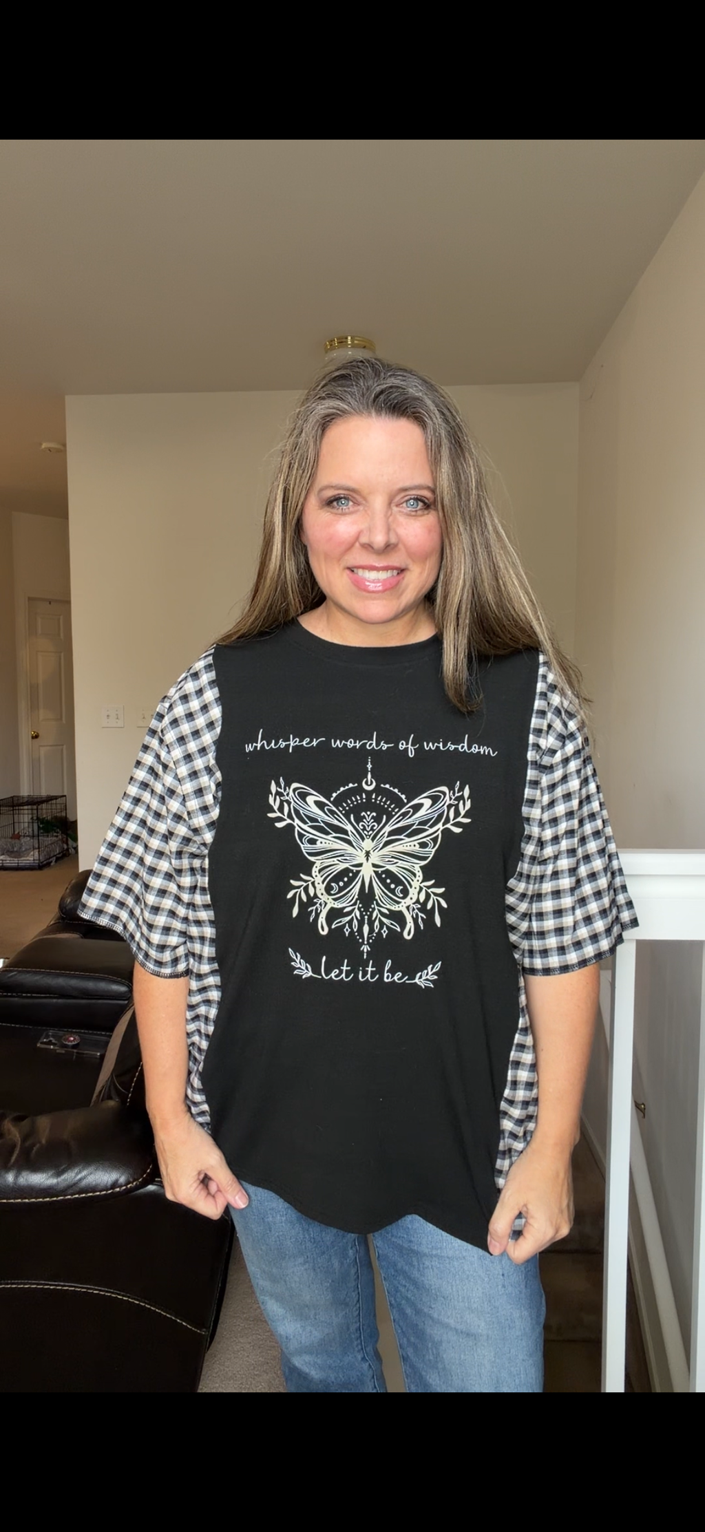 Upcycled Wisdom - women's medium T-shirt with short sleeves ￼