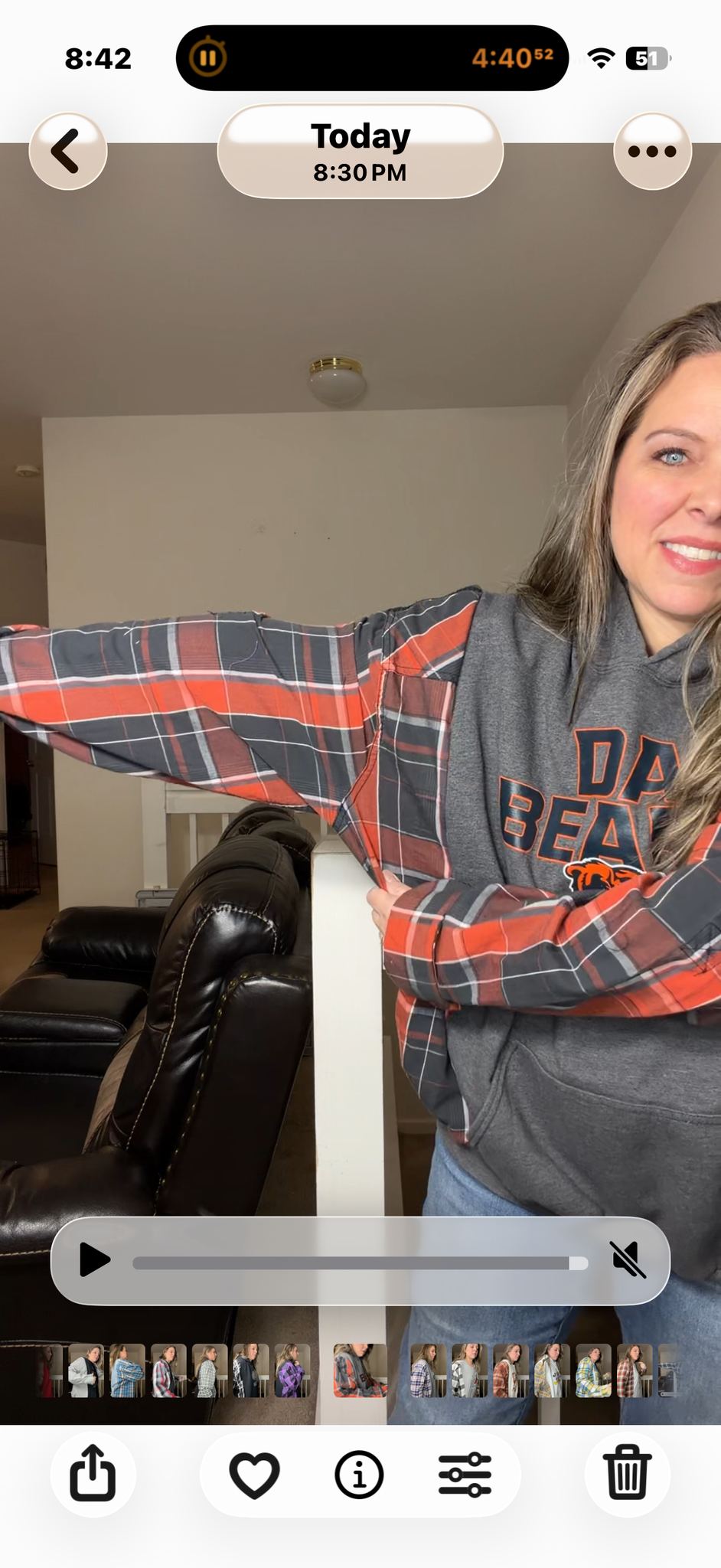 Upcycled Da Bears - women's 2X/3X midweight sweatshirt with cotton sleeves