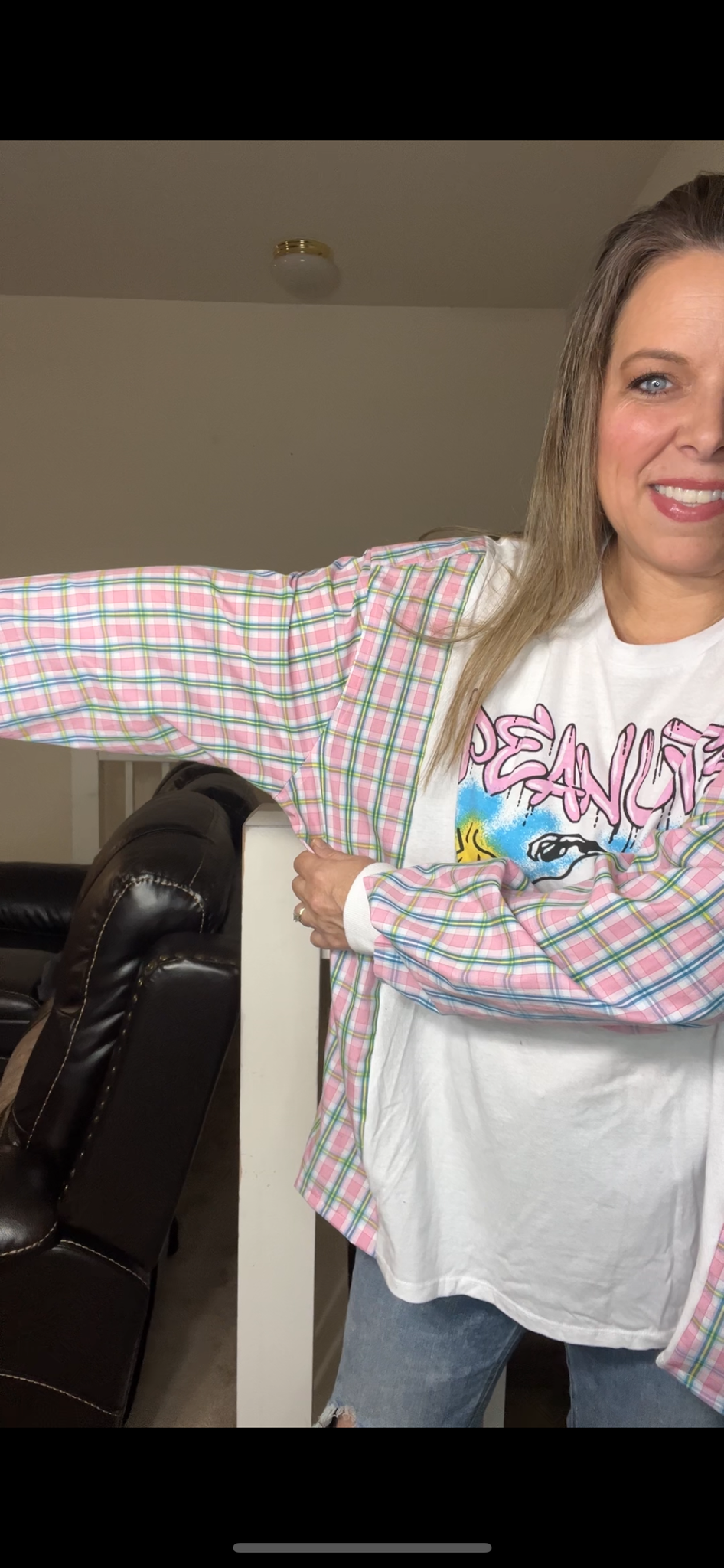 Upcycled Peanuts – women’s 3X T-shirt with cotton sleeves