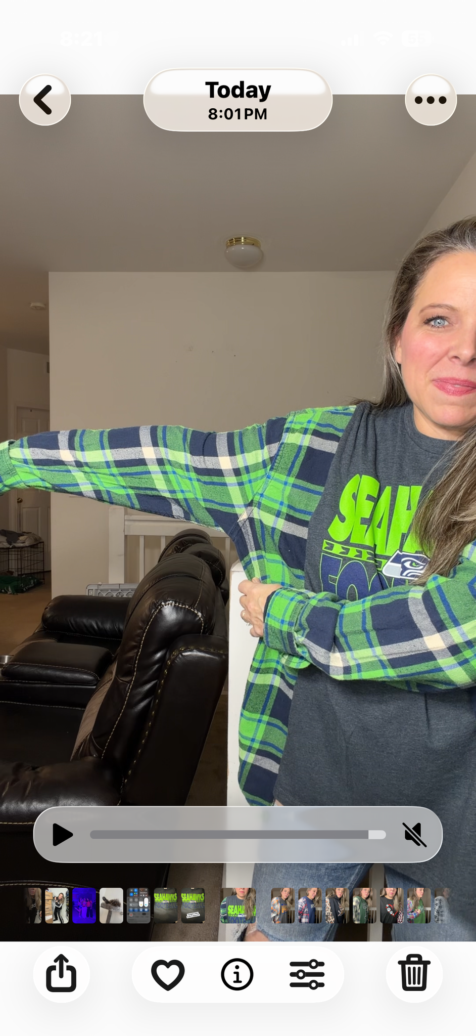 Upcycled Seahawks – women's 1X/2X T-shirt with flannel sleeves
