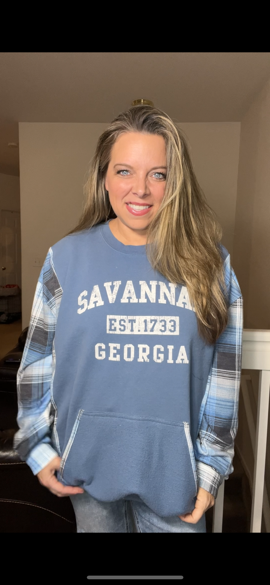 Upcycled Savanna – women’s 3X midweight sweatshirt with stretchy sleeves