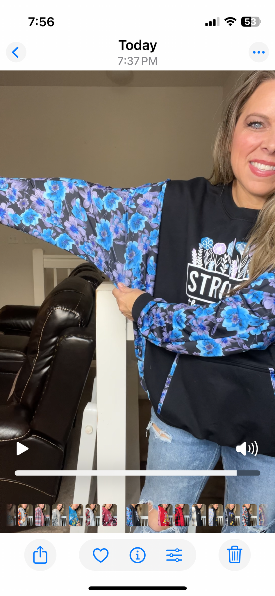 Upcycled Stronger - woman's 2X/3X midweight sweatshirt with stretchy sleeves