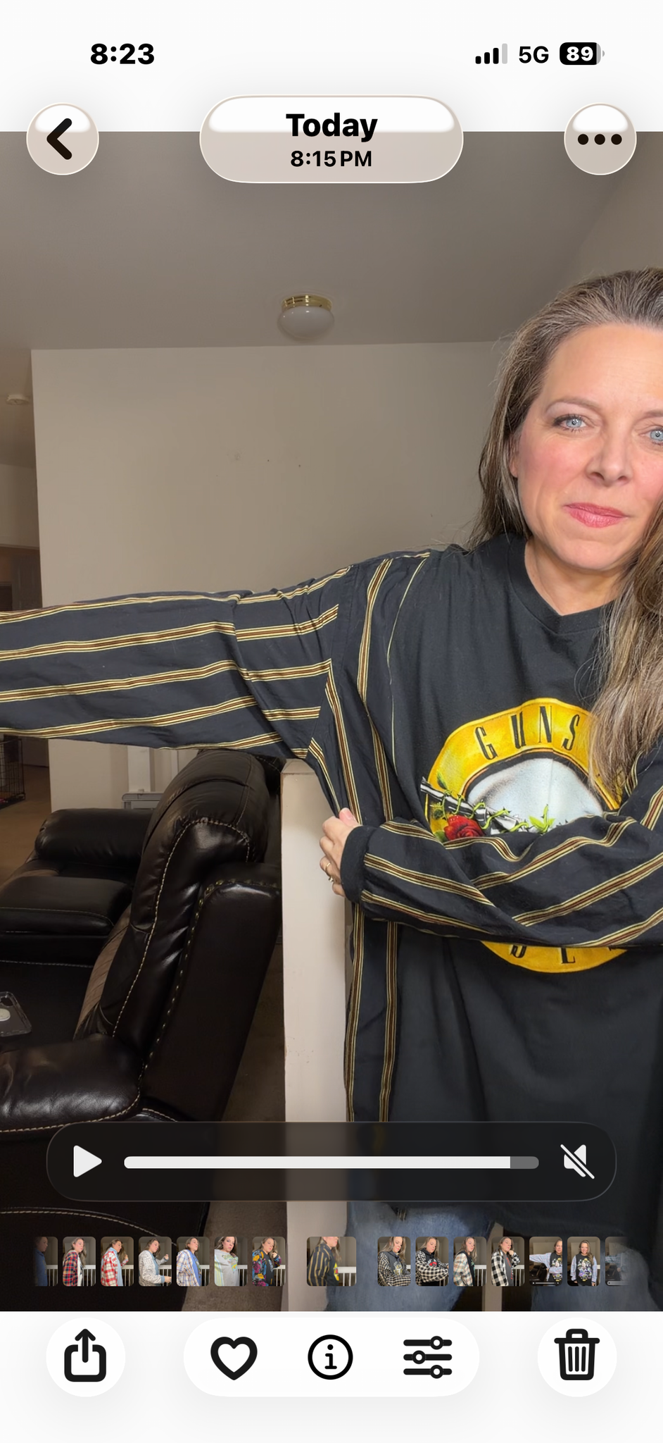 Upcycled Guns N' Roses – women's 2X long T-shirt with cotton sleeves