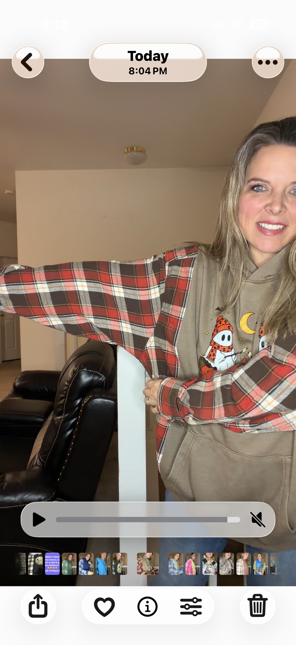 Upcycled Ghosts - women's 4X midweight sweatshirt with flannel sleeves