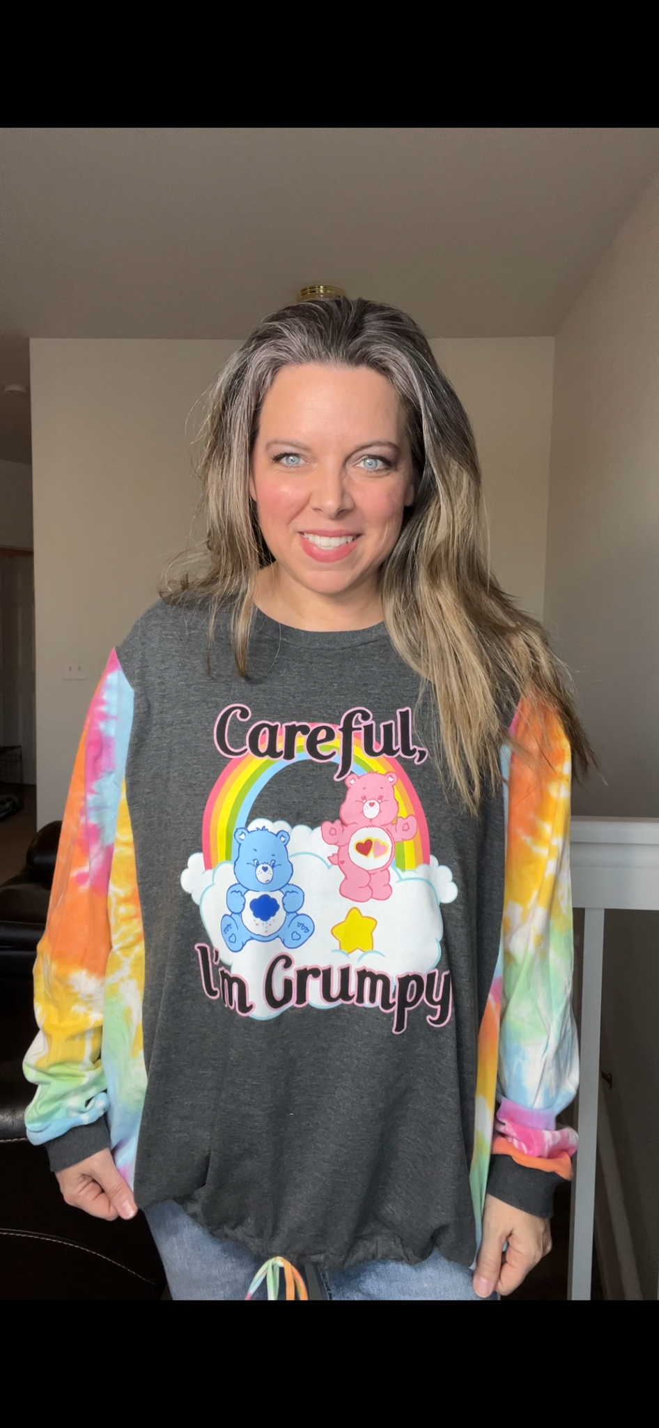 Upcycled Carebear – women’s 4X T-shirt with stretchy sleeves