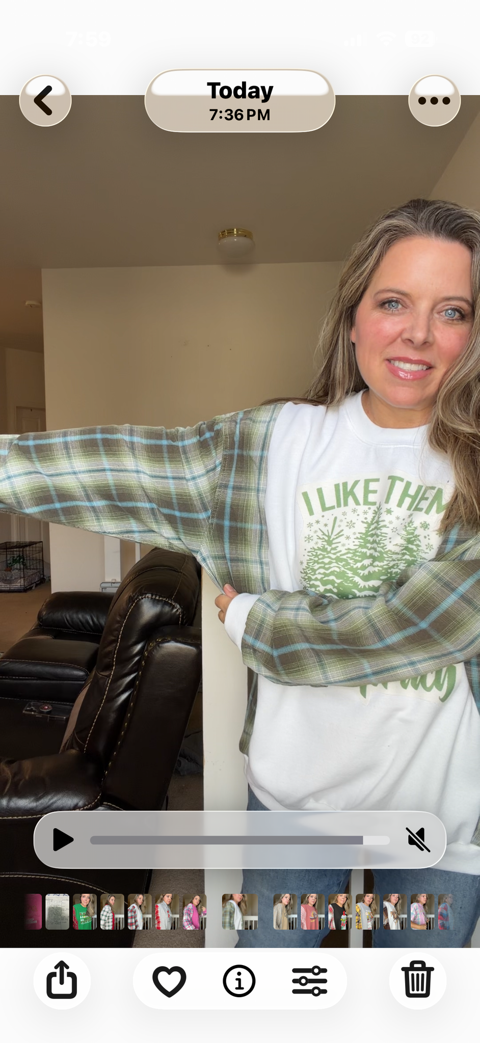 Upcycled Sprucey - women's 3X/4X midweight sweatshirt with flannel sleeves