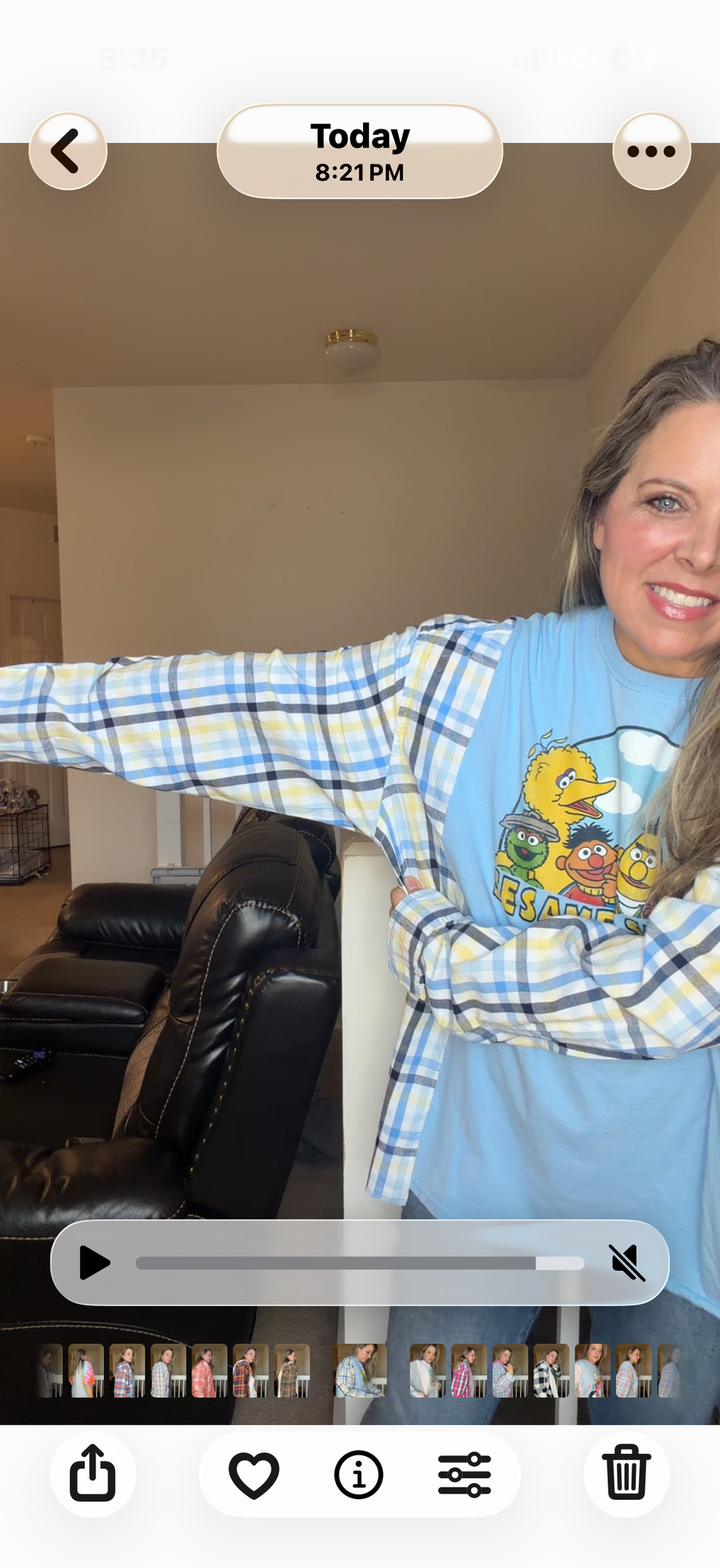Upcycled Sesame Street - women's 1X T-shirt with cotton sleeves