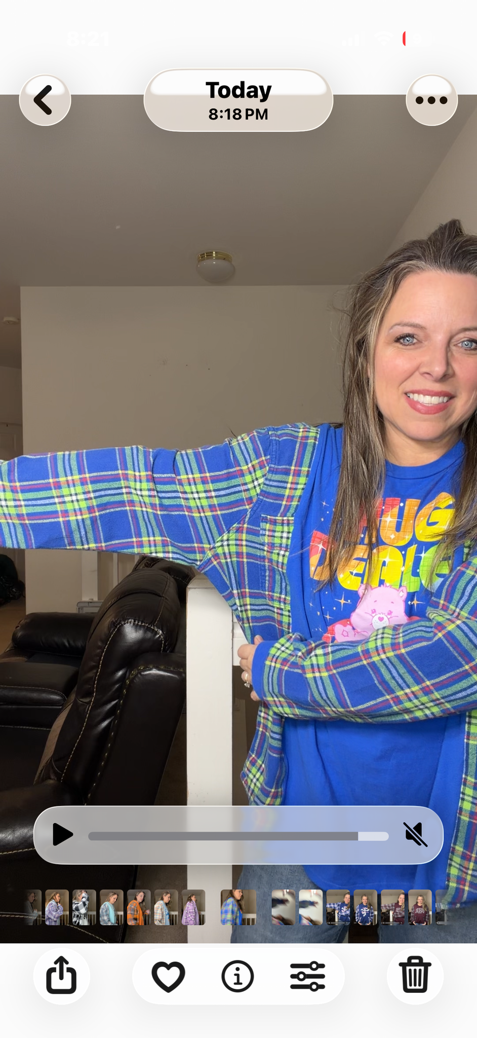 Upcycled Hug Dealer - women's 1X T-shirt with flannel sleeves