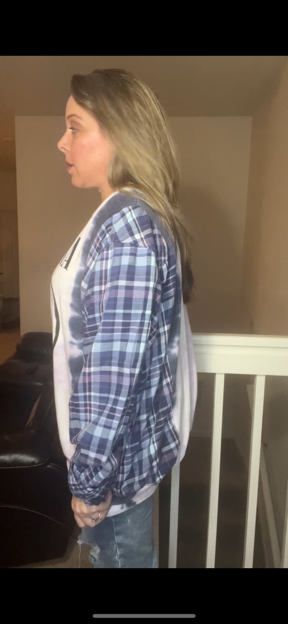 Upcycled Nirvana – women’s 2X – thin sweatshirt with flannel sleeves￼