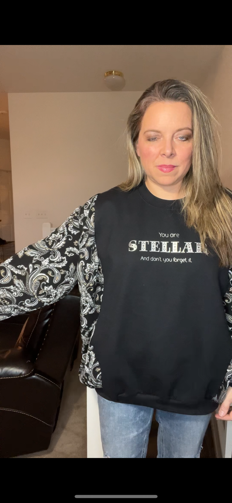 Upcycled Stellar – women’s 1X – midweight sweatshirt with silky jersey sleeves￼