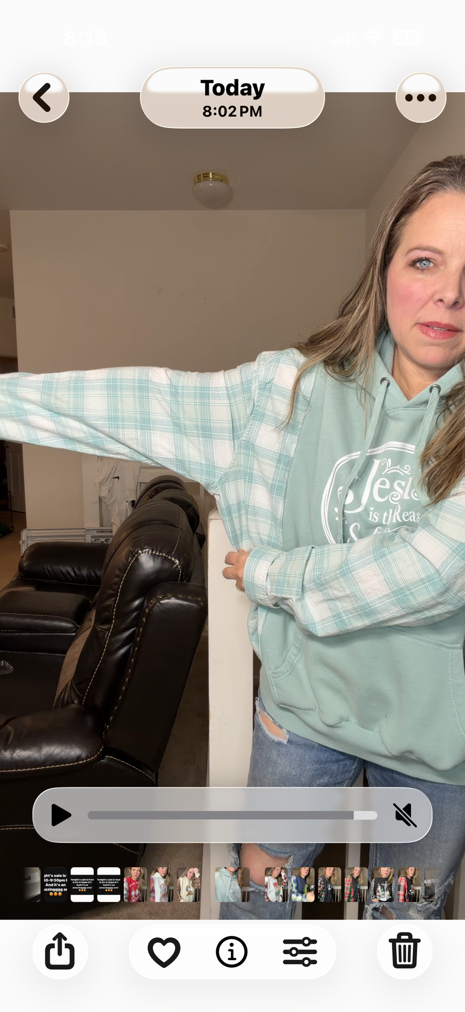 Upcycled Jesus Season - women's 2X midweight sweatshirt with flannel sleeves