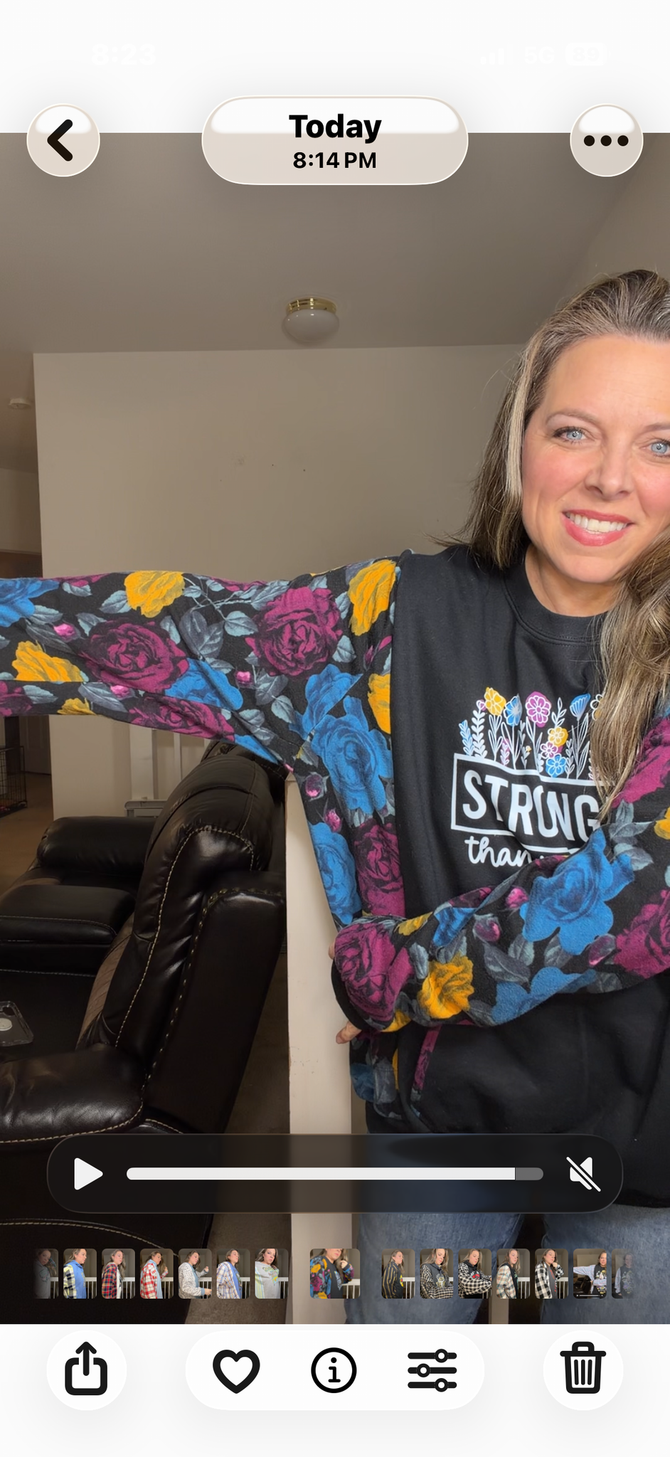 Upcycled Stronger - women's 1X/2X midweight sweatshirt with sweatshirt sleeves