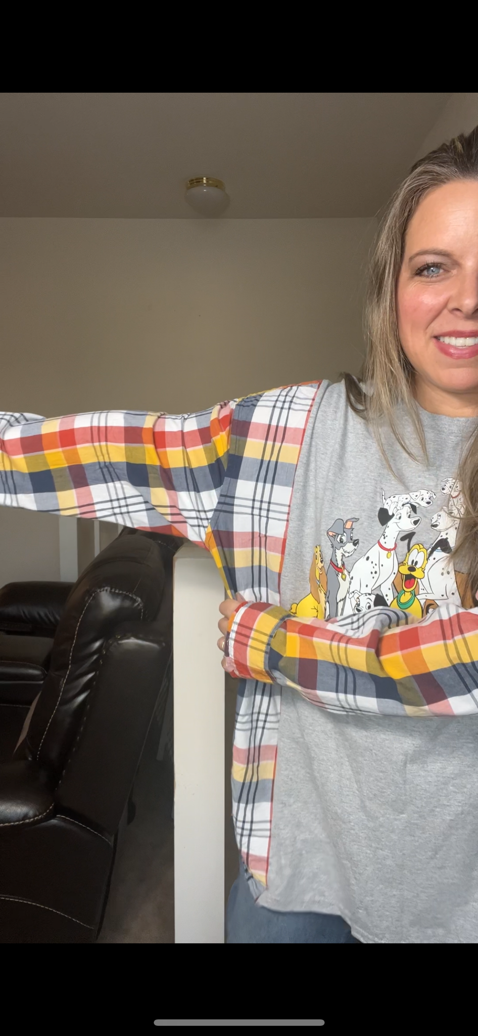 Upcycled Disney dogs – women’s 2X/3X T-shirt with soft cotton sleeves