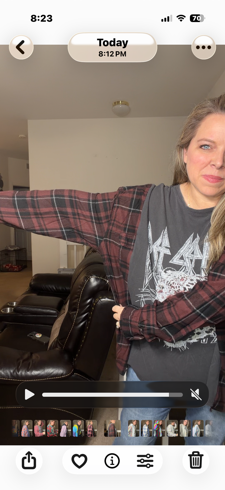 Upcycled Def Leppard - women's 2X T-shirt with flannel sleeves