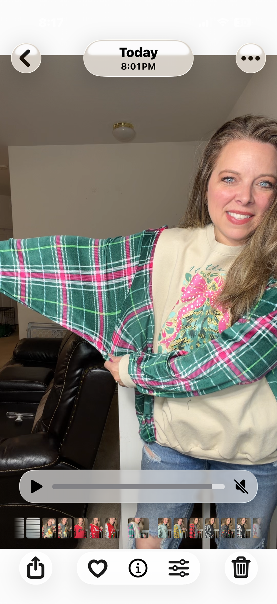 Upcycled Bow Tree – women's 2X midweight sweatshirt with stretch sleeves ￼