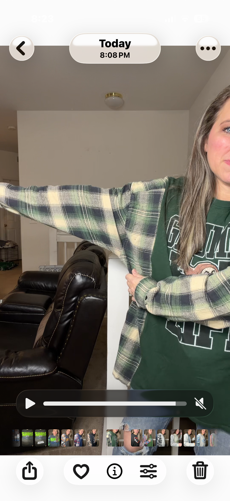 Upcycled Grumpy – women's 3X T-shirt with flannel sleeves