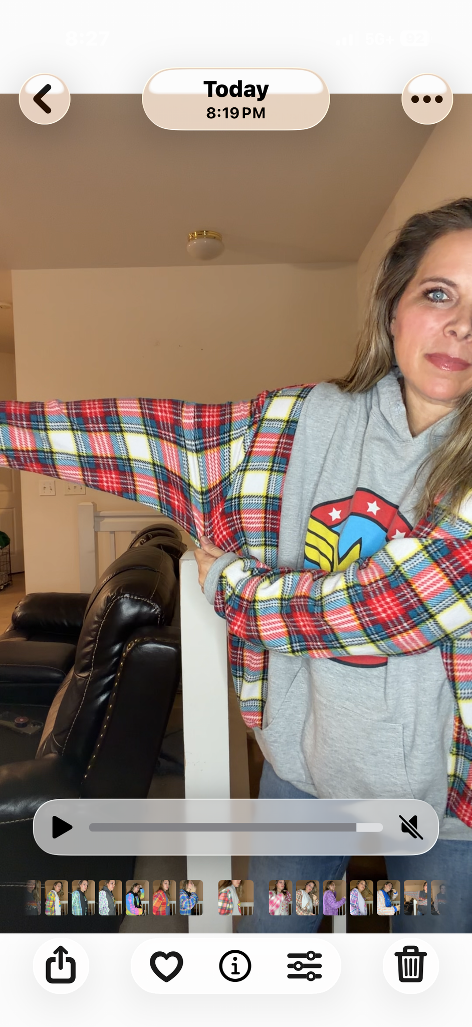 Upcycled Wonder Woman - women's 3X/4X midweight sweatshirt with stretch fleece sleeves