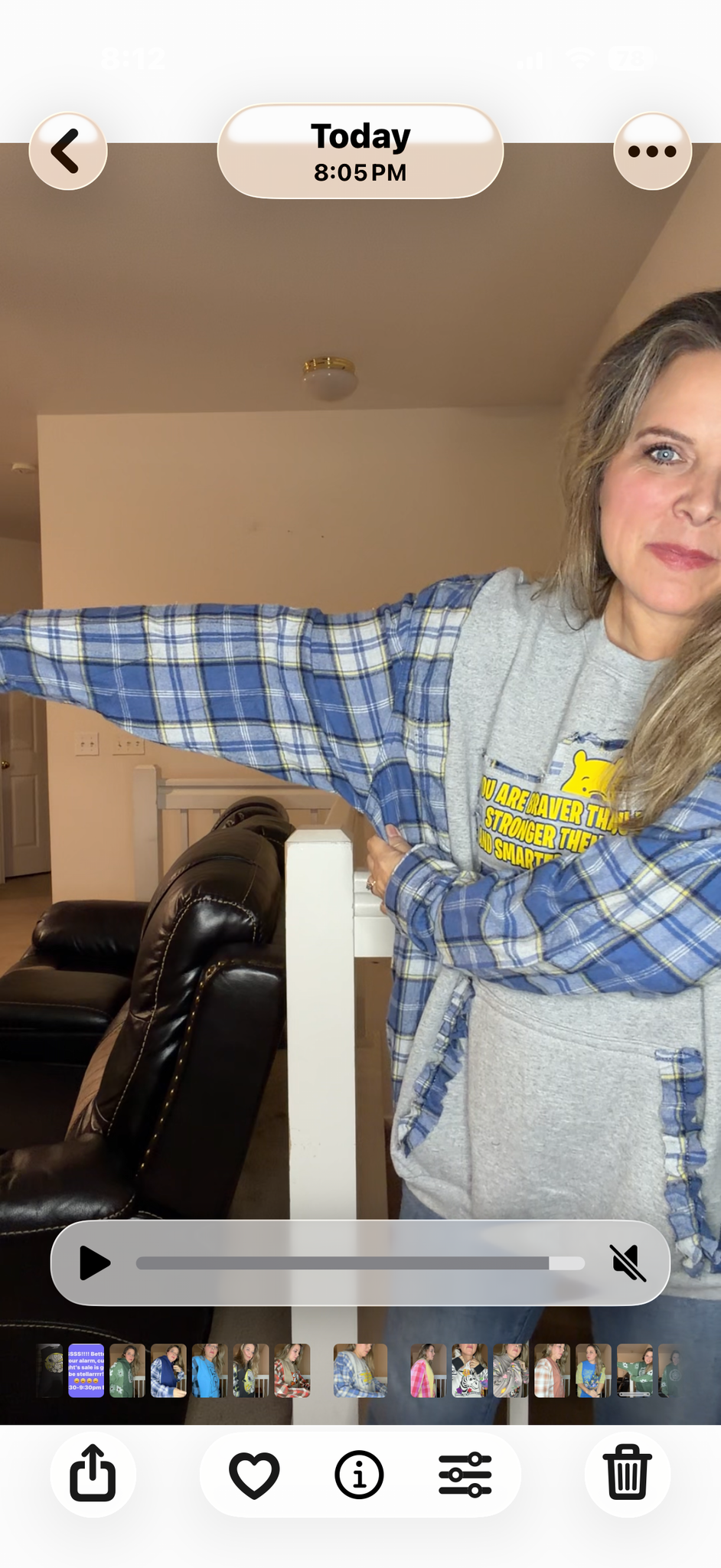 Upcycled Pooh - women's 3X/4X midweight Sweatshirt with flannel sleeves
