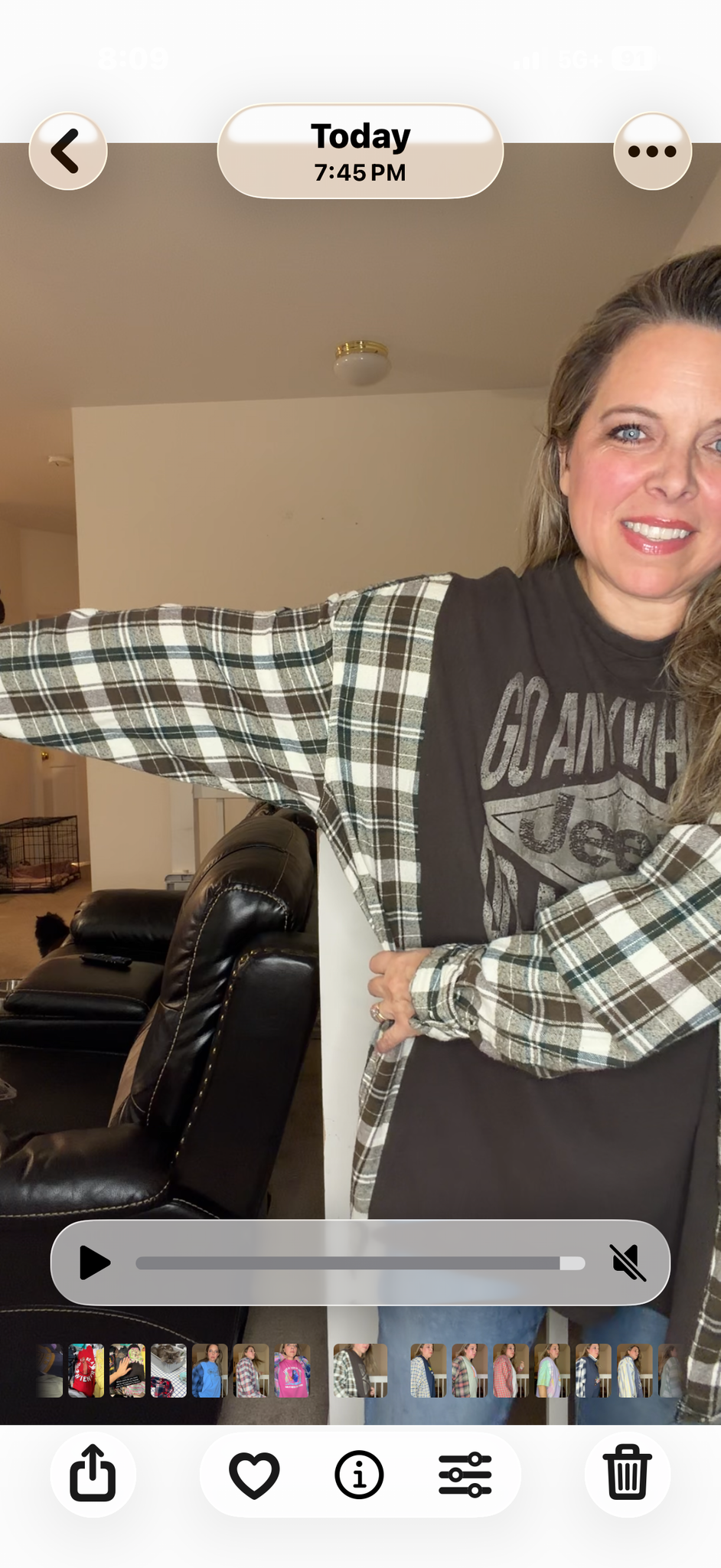 Upcycled Jeep - women's 2X T-shirt with flannel sleeves