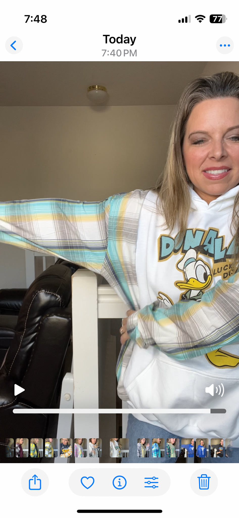 Upcycled Donald Duck – women’s 3X/4X midweight sweatshirt with cotton sleeves