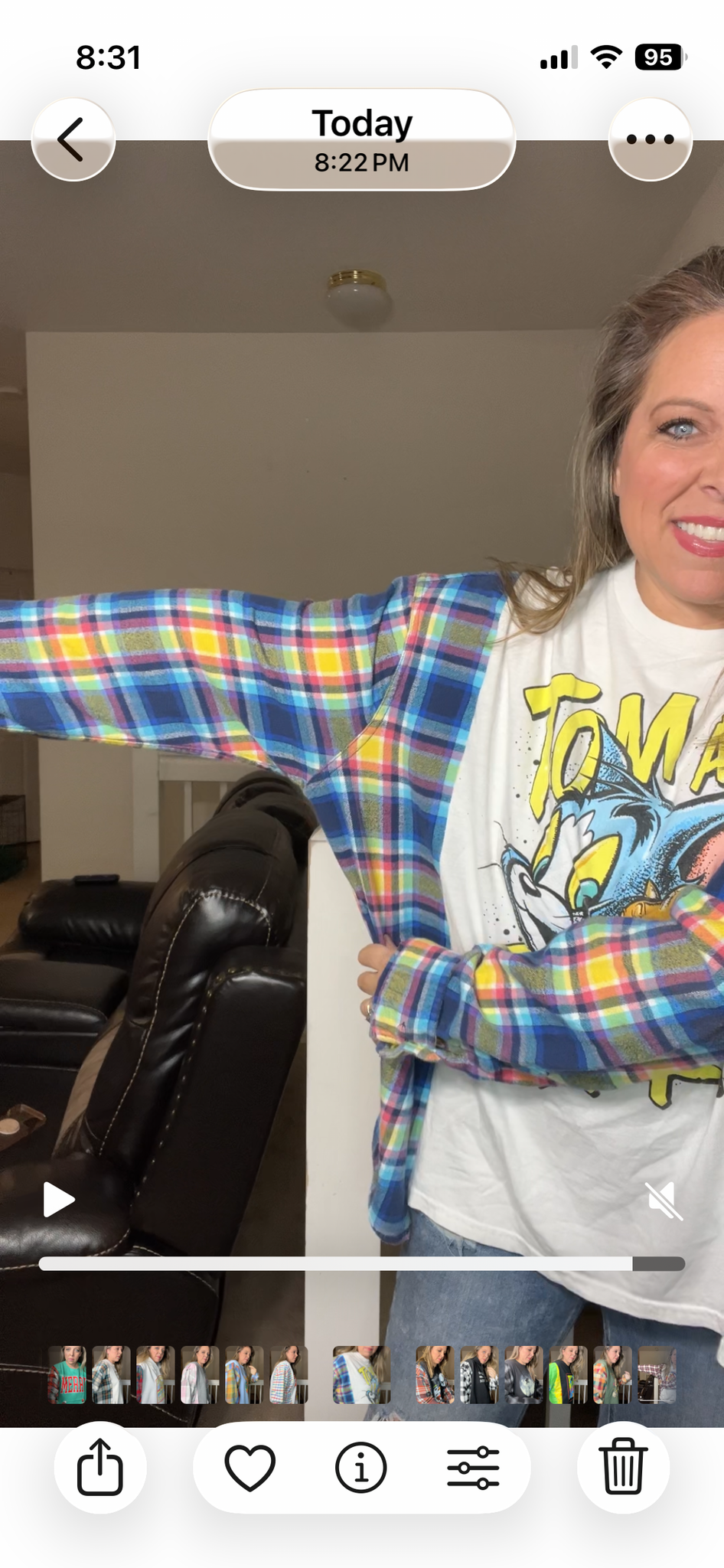 Upcycled Tom and Jerry – women’s 1X/2X T-shirt with flannel sleeves