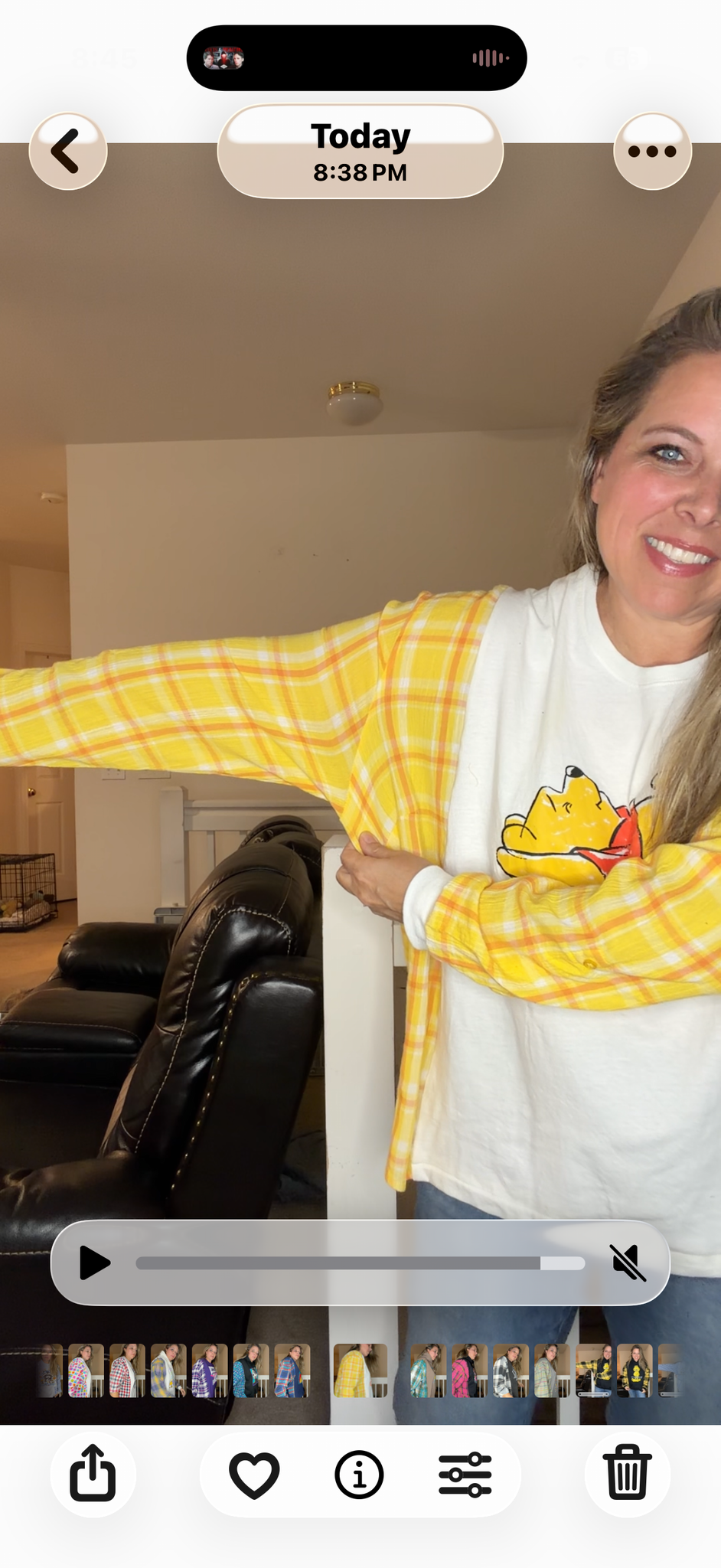 Upcycled Pooh - women's XL/1X T-shirt with thin linen sleeves