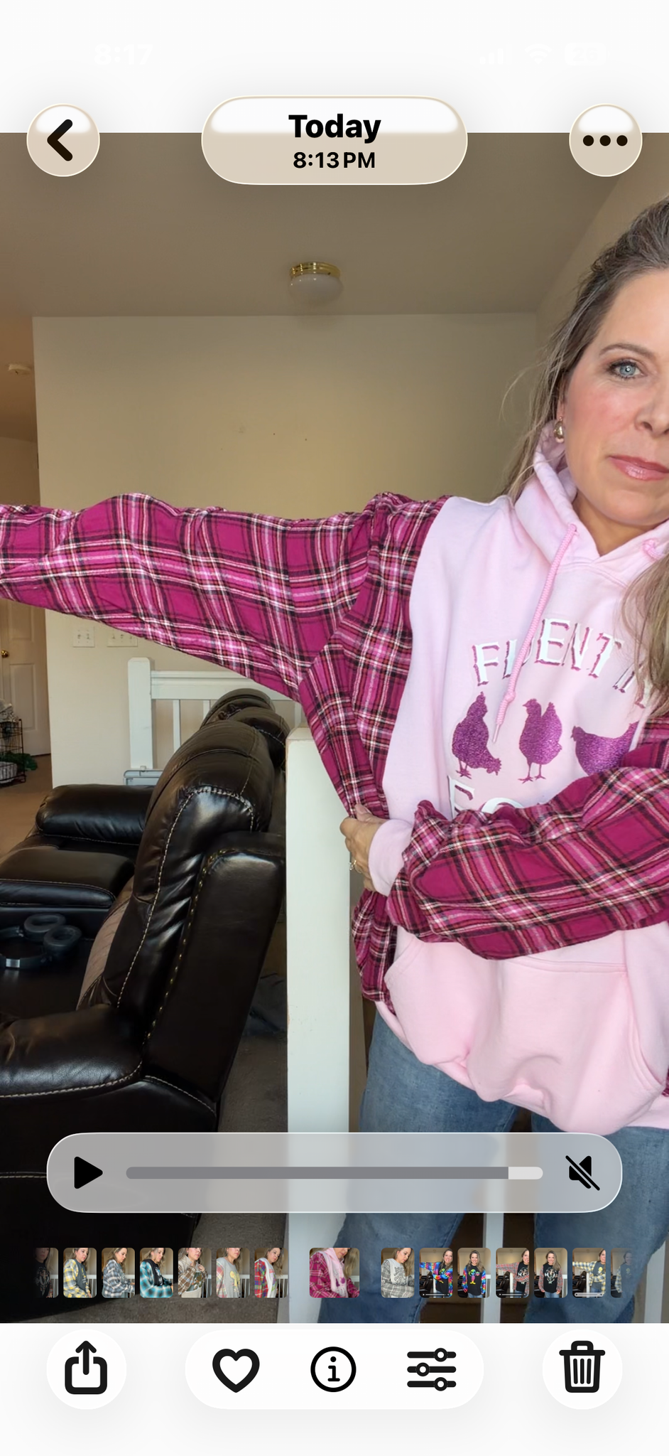 Upcycled Fowl Language - women's 3X/4X midweight Sweatshirt with flannel sleeves