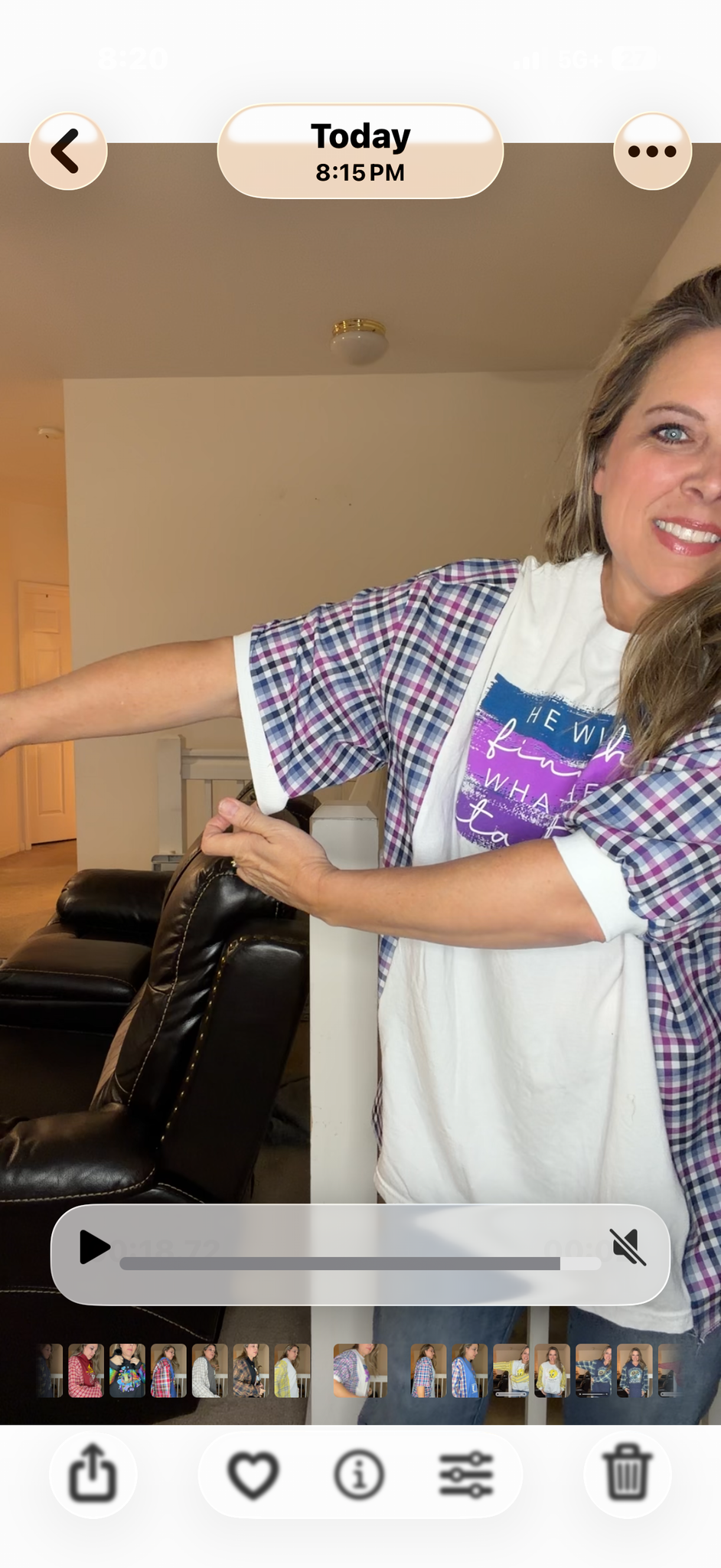 Upcycled Finish - women's medium/large T-shirt with short sleeves