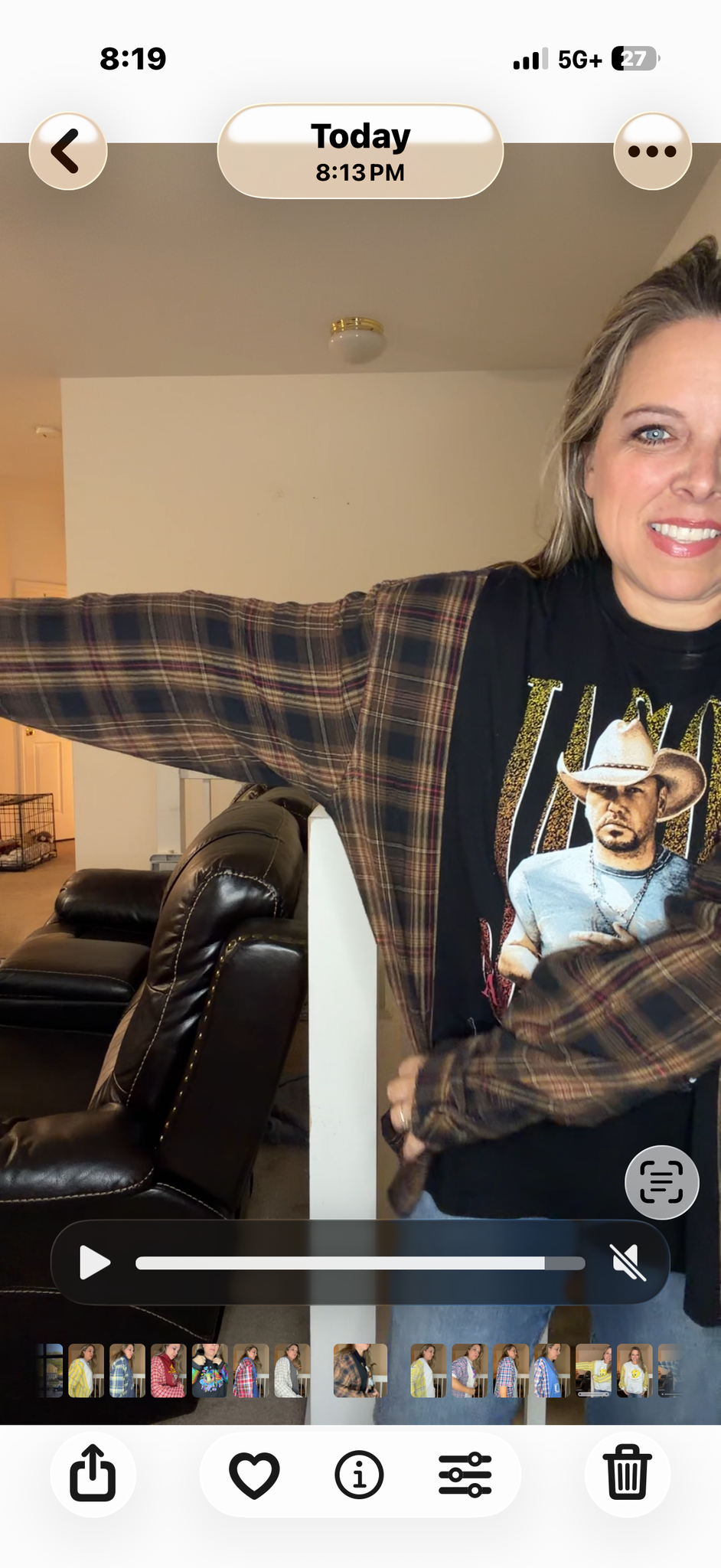 Upcycled Aldean - women's 2X T-shirt with flannel sleeves