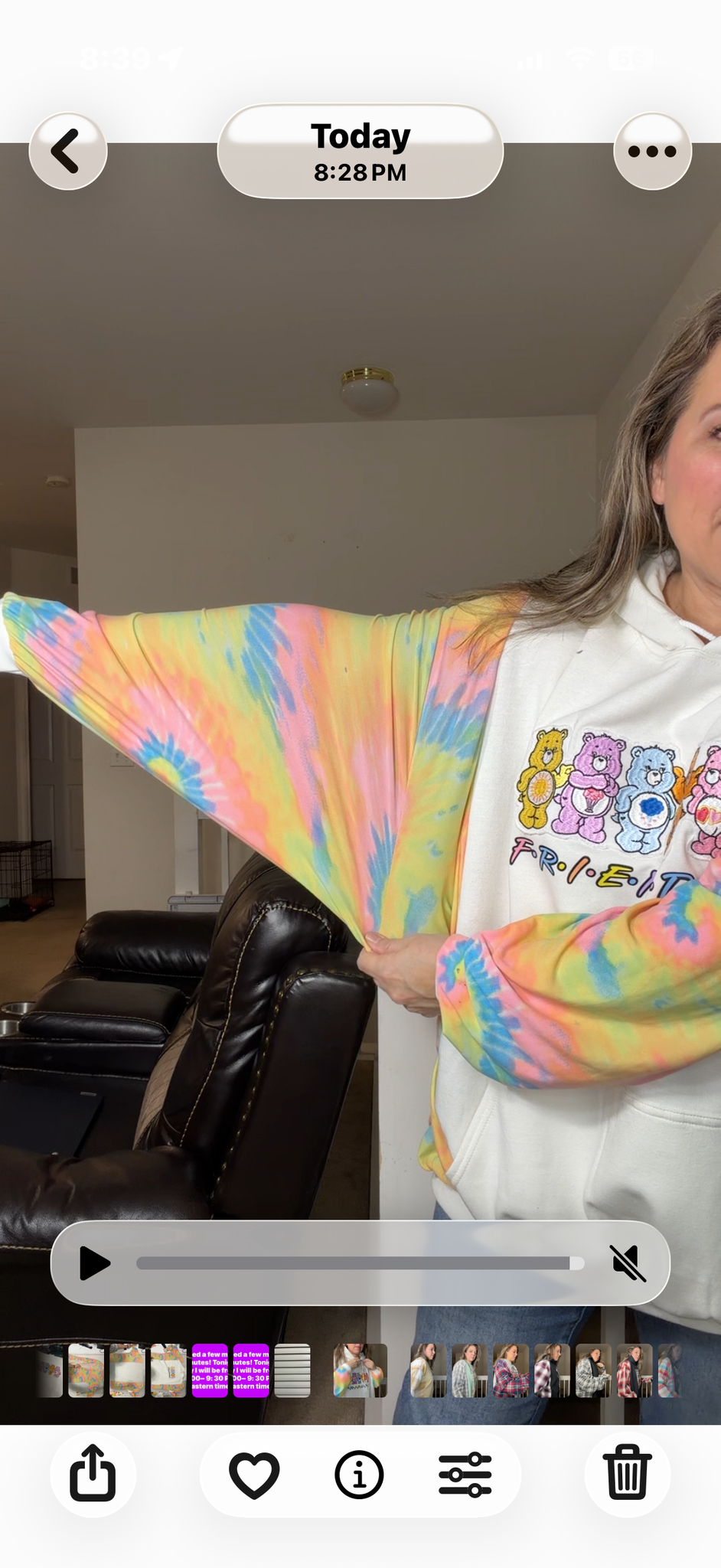 Upcycled Carebear - women's 4X midweight sweatshirt with stretchy sleeves