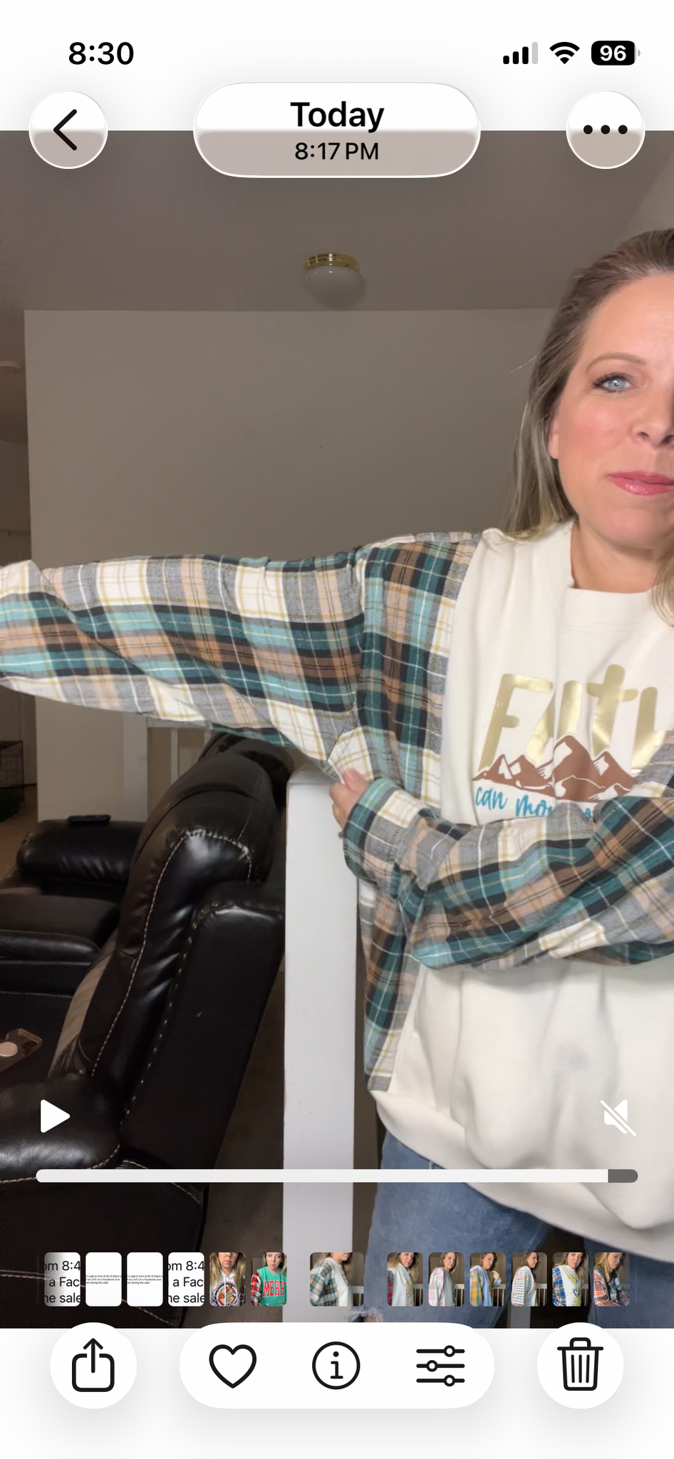 Upcycled Faith – women’s 2X/3X midweight sweatshirt with flannel sleeves