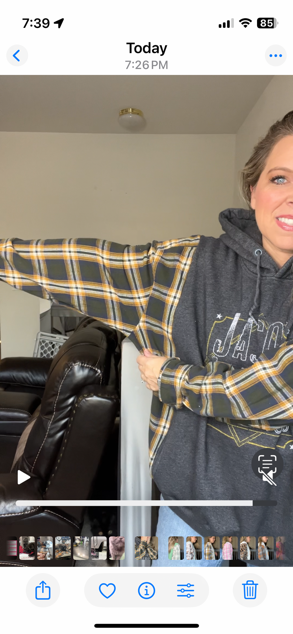 Upcycled Aldean – women’s 3X midweight sweatshirt with flannel sleeves￼