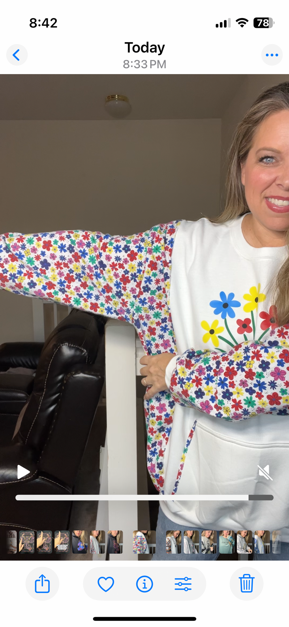 Upcycled Flowers - Women’s 2X/3X midweight sweatshirt with cotton sleeves