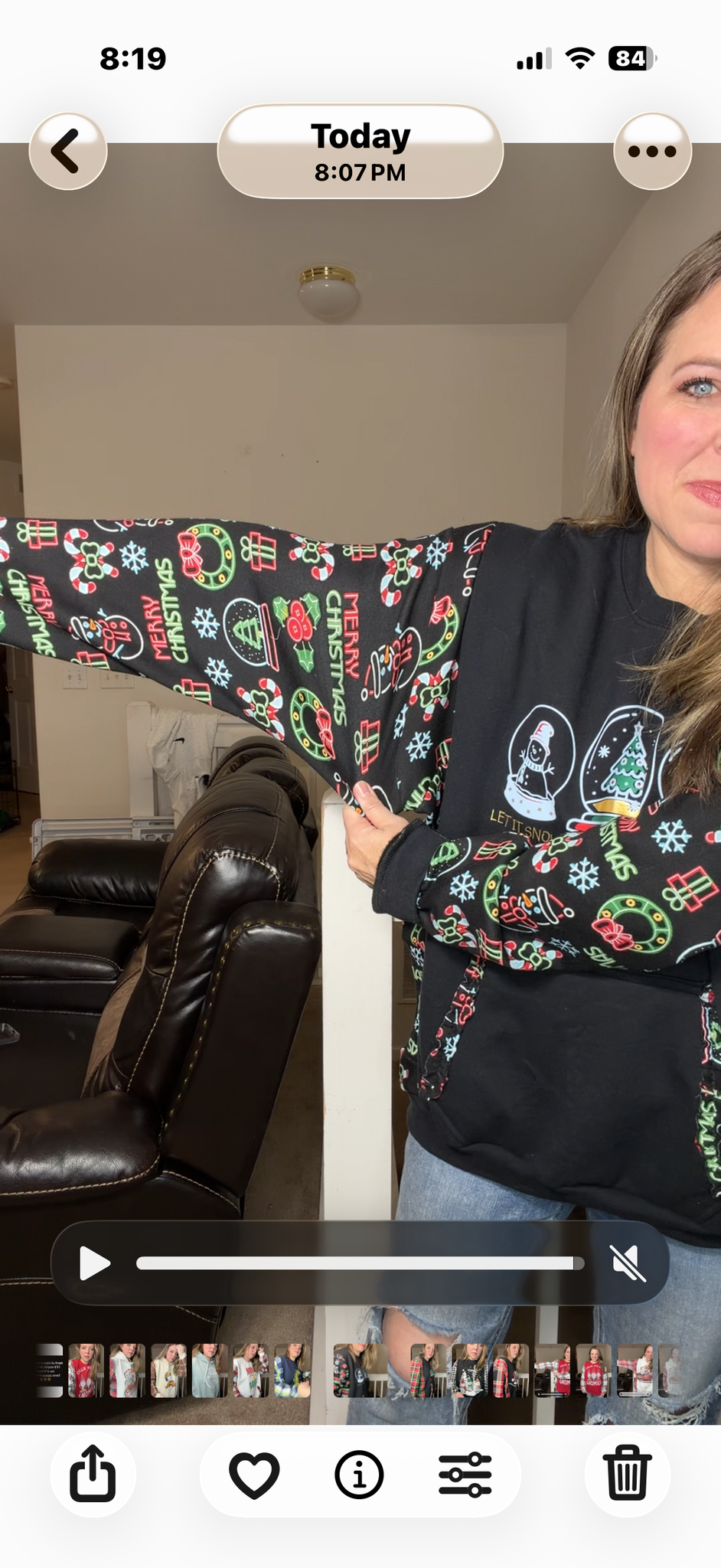 Upcycled Snow Globes – women's 1X/2X midweight sweatshirt with fleece stretch sleeves