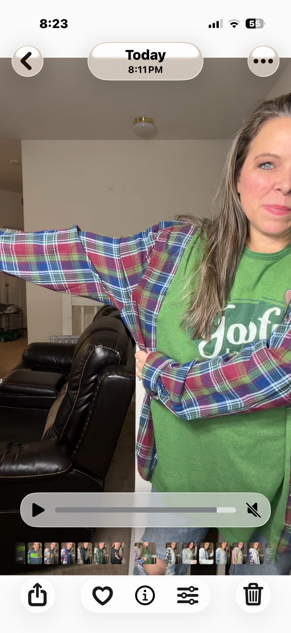 Upcycled Goofy – women's 4X T-shirt with flannel sleeves