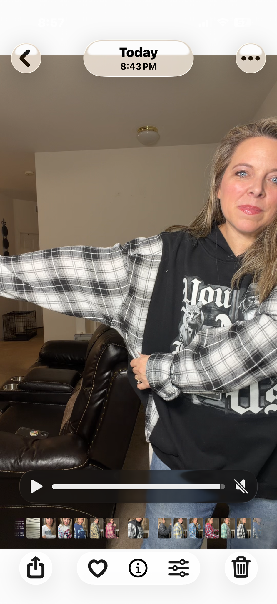 Upcycled Cats - women's 3X midweight sweatshirts with flannel sleeves