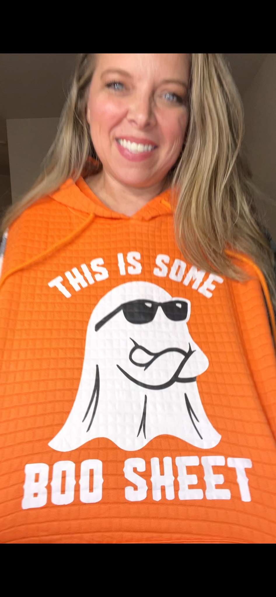 Upcycled ￼Boo Sheet - Women’s 4X thin sweatshirt with fleece sleeves