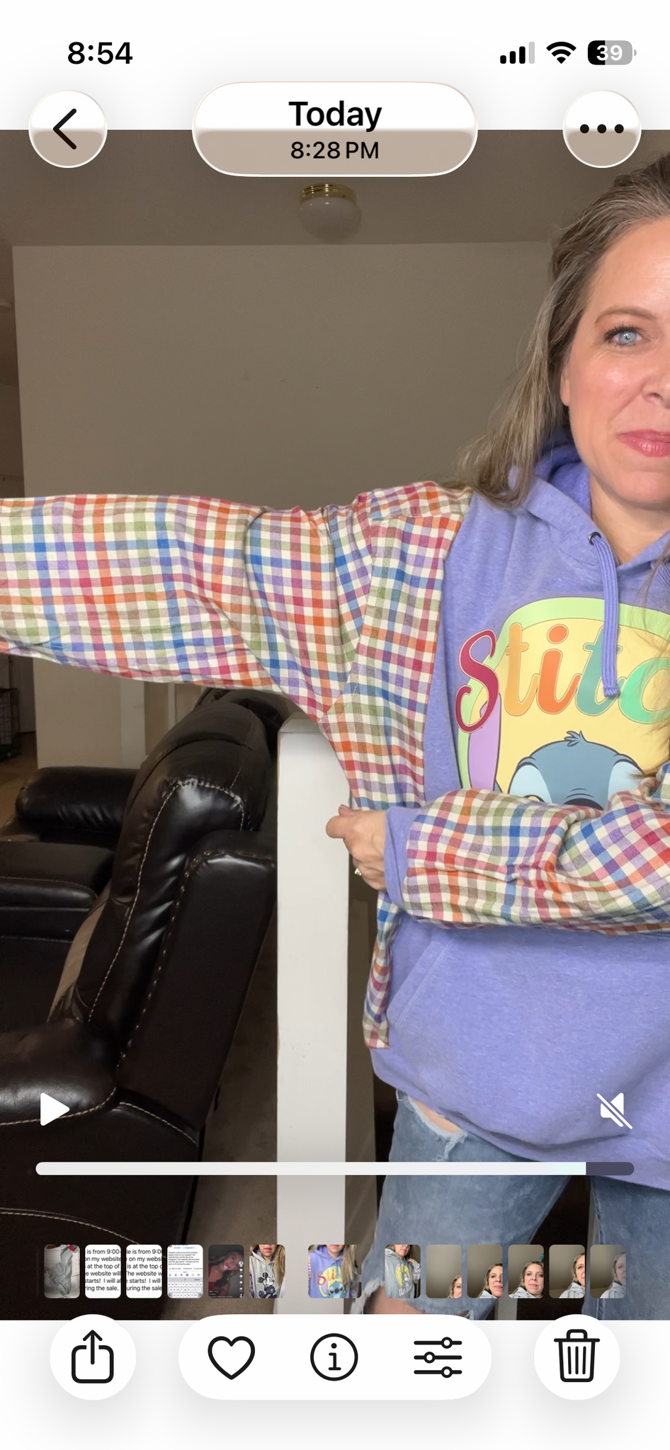 Upcycled Stitch – women’s 2X midweight sweatshirt with flannel sleeves
