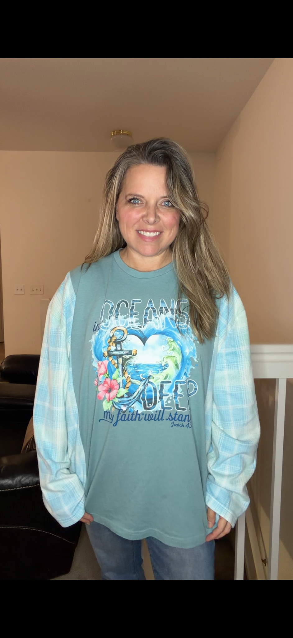 Upcycled Oceans - women's 4X T-shirt with stretch fleece sleeves