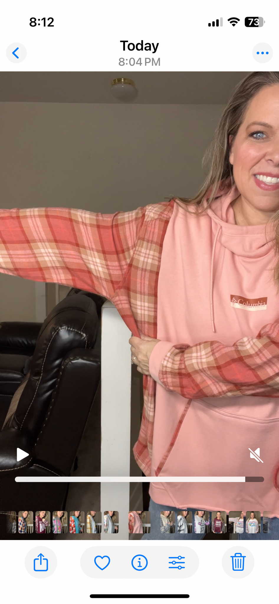Upcycled Columbia – women’s 4X midweight sweatshirt with flannel sleeves