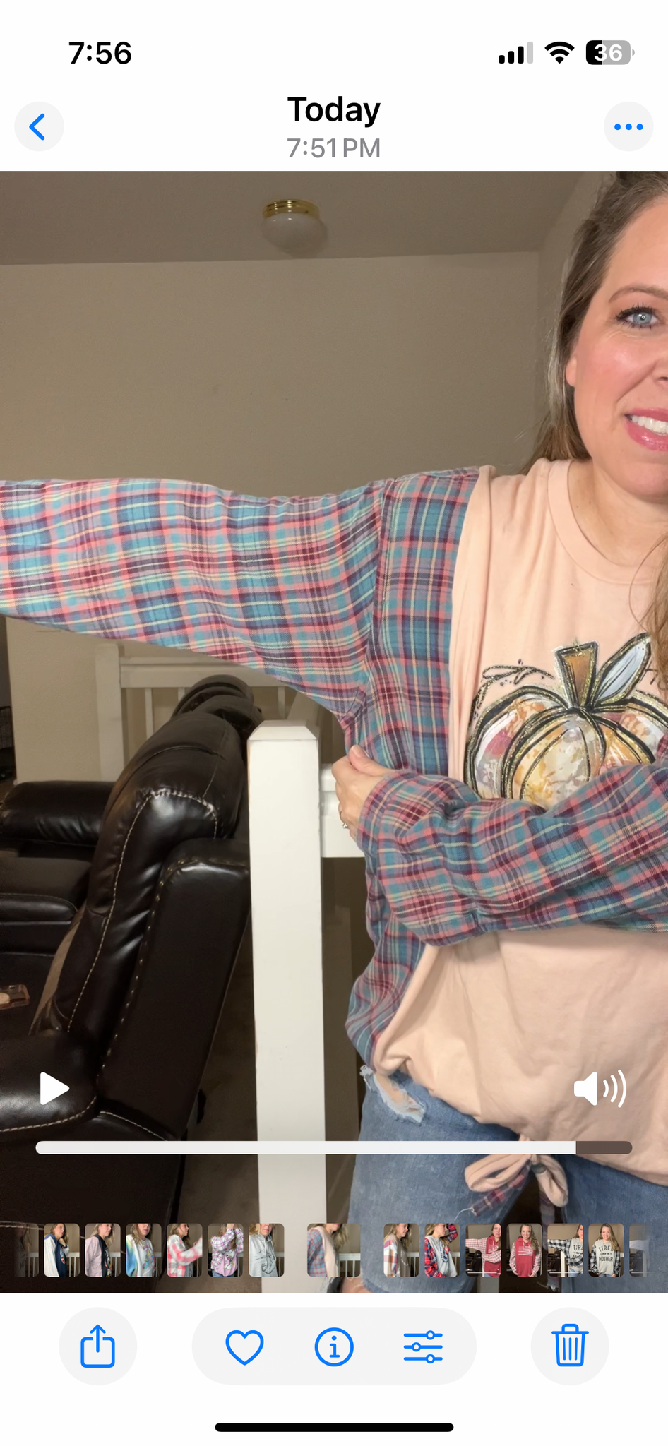 Upcycled Pumpkin – women’s 1X/2X T-shirt with flannel sleeves