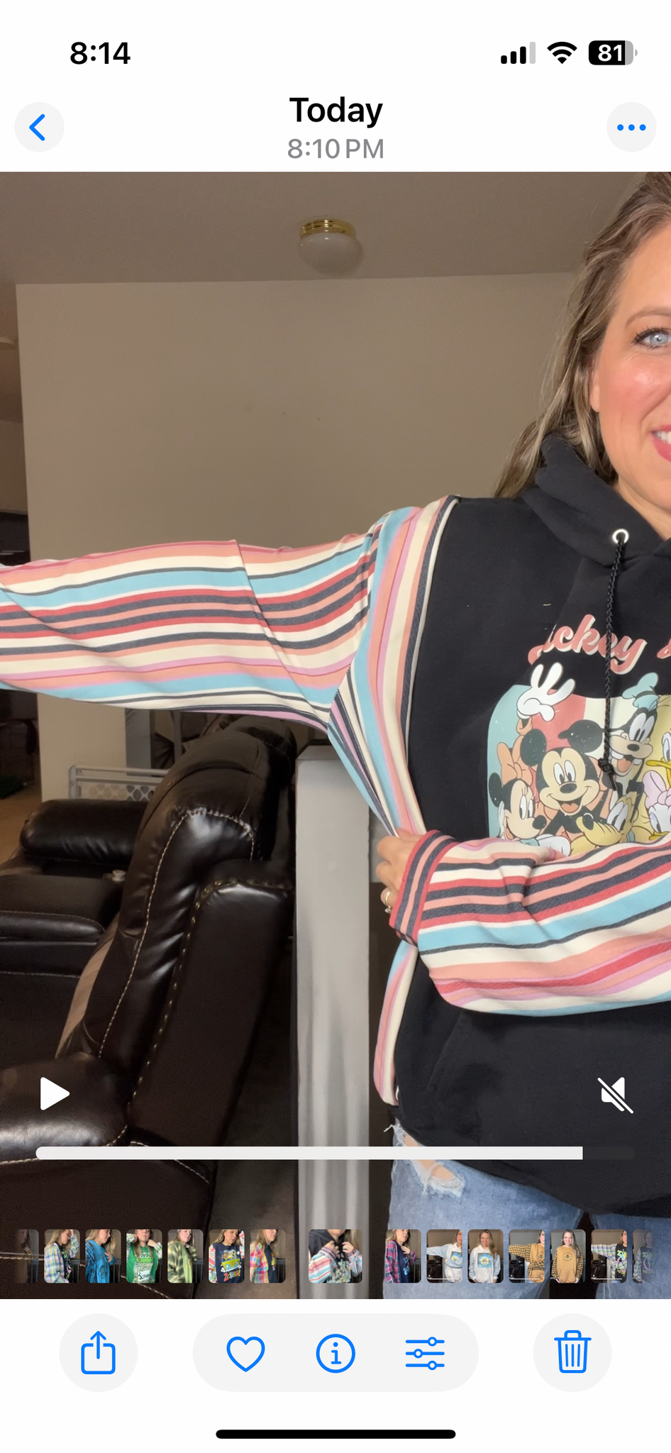 Upcycled Disney – women’s 2X midweight sweatshirt with cotton sleeves