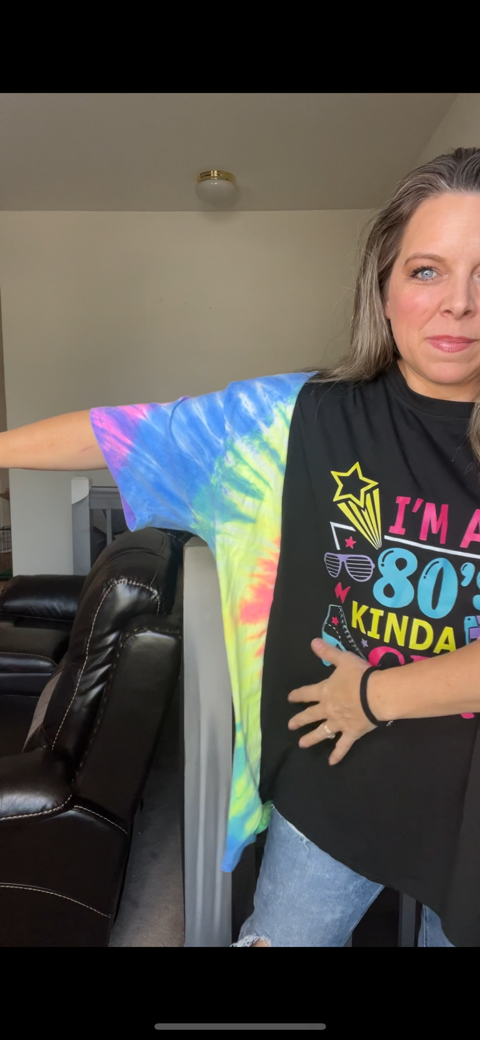 Upcycled 80s girl – women’s 3X/4X T-shirt with T-shirt sleeves
