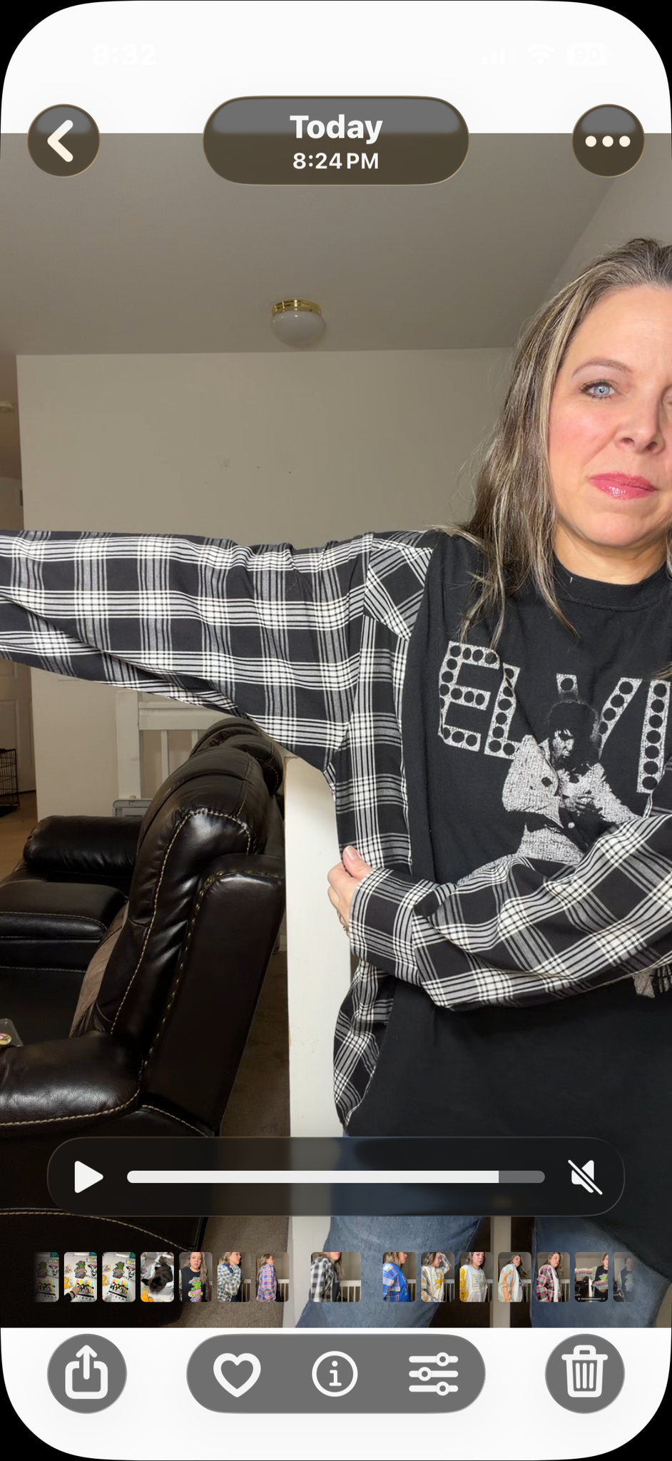 Upcycled Elvis - women's one X T-shirt with thin cotton sleeves