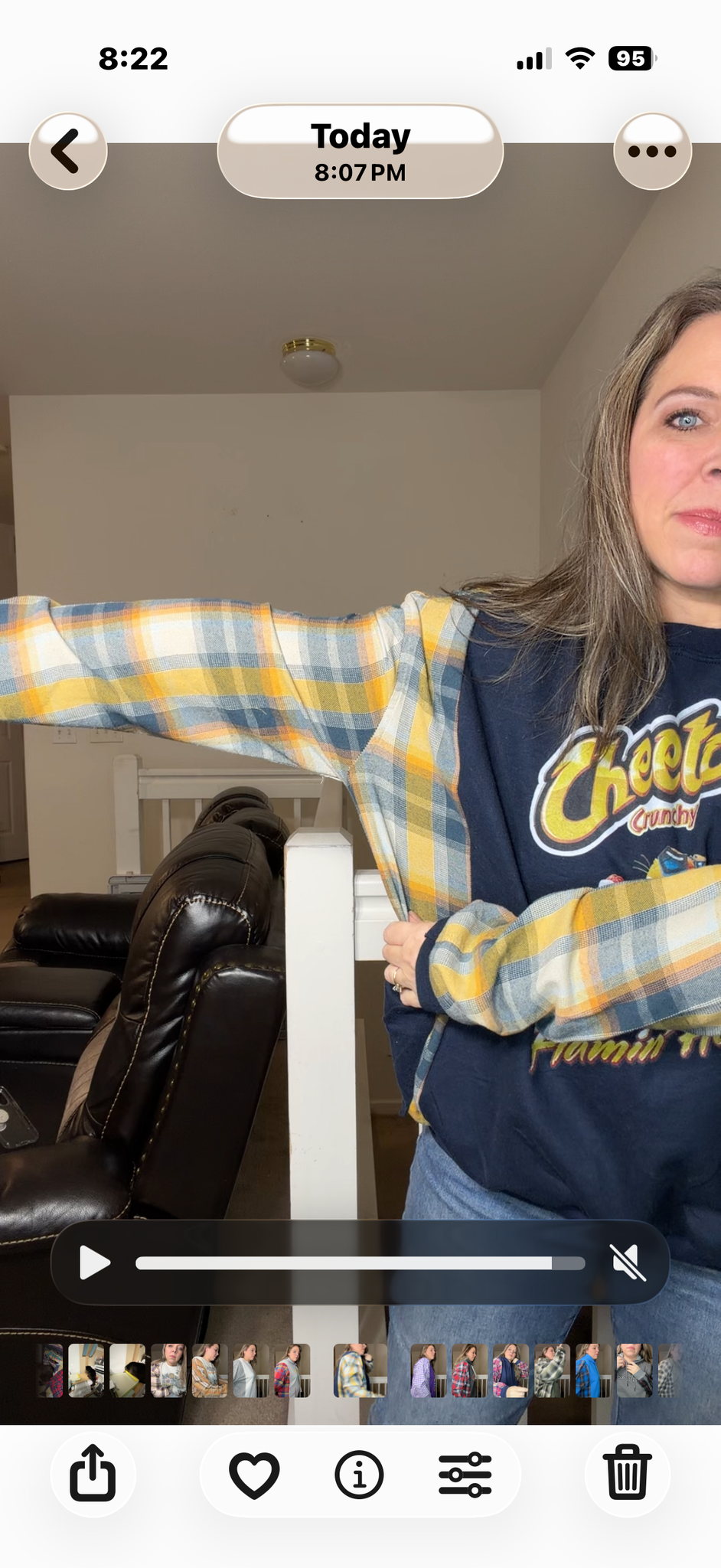 Upcycled Cheetos - women's XL – midweight sweatshirt with flannel sleeves