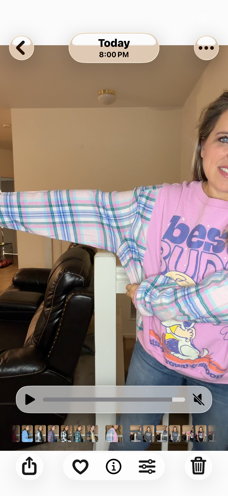 Upcycled Charlie/Snoopy - women's XL thin sweatshirt with flannel sleeves ￼