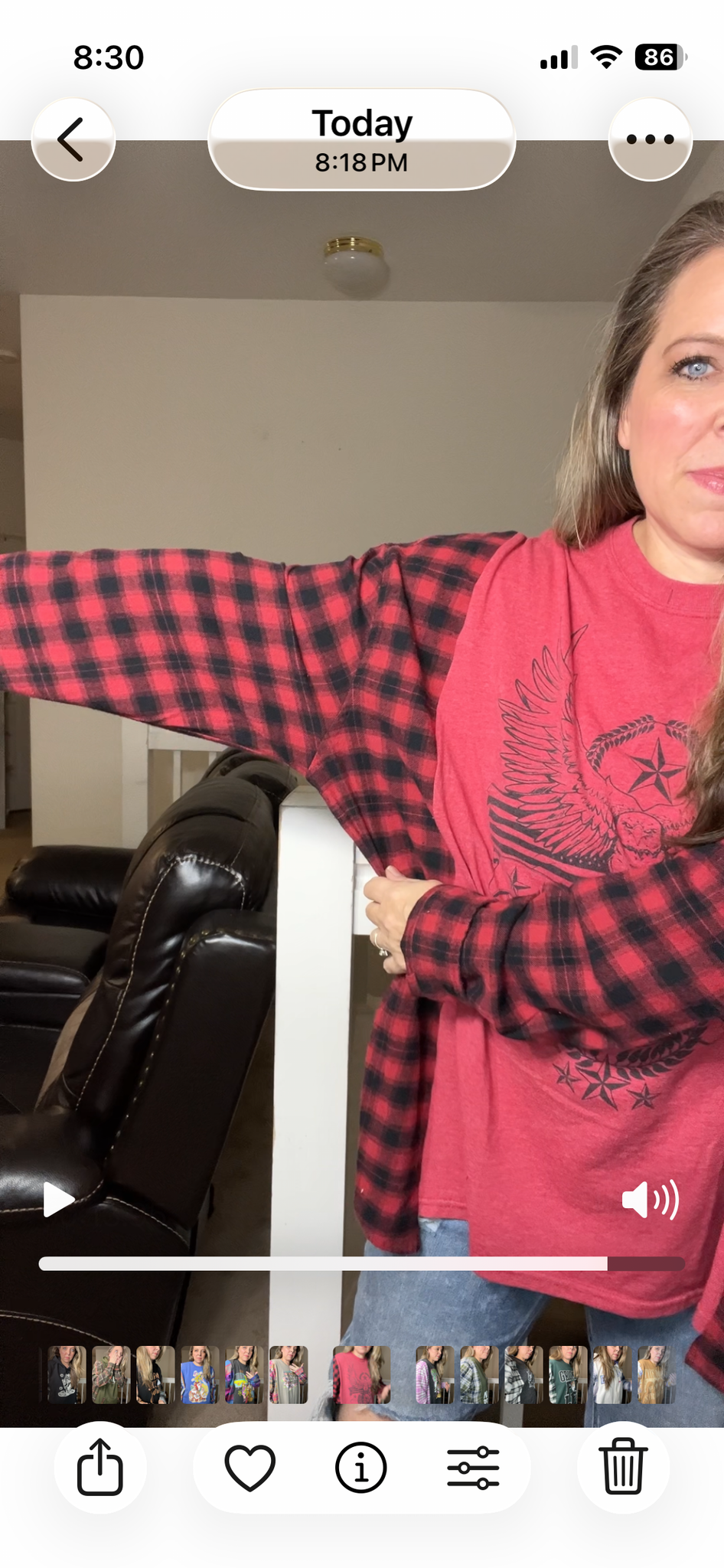 Upcycled USA eagle – women’s 3X/4X T-shirt with flannel sleeves