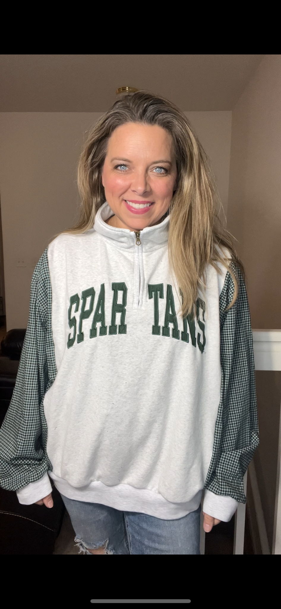 Upcycled Spartans – women’s 1X – midweight sweatshirt with soft cotton sleeves￼